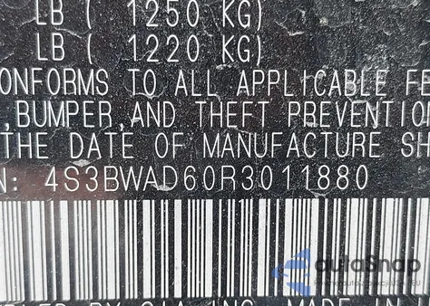 2024 Subaru Legacy Premium из США, поврежденный, VIN 4S3BWAD60R3011880